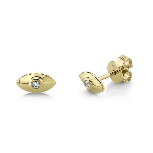 Shy Creation 14K Yellow Gold Diamond Earrings