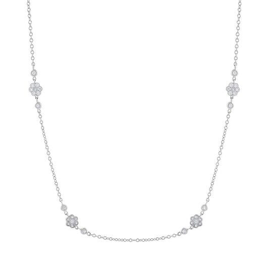 LaViano Fashion 18K White Gold Diamond Necklace