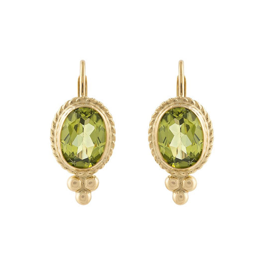 LaViano Fashion 14K Yellow Gold Peridot Earrings