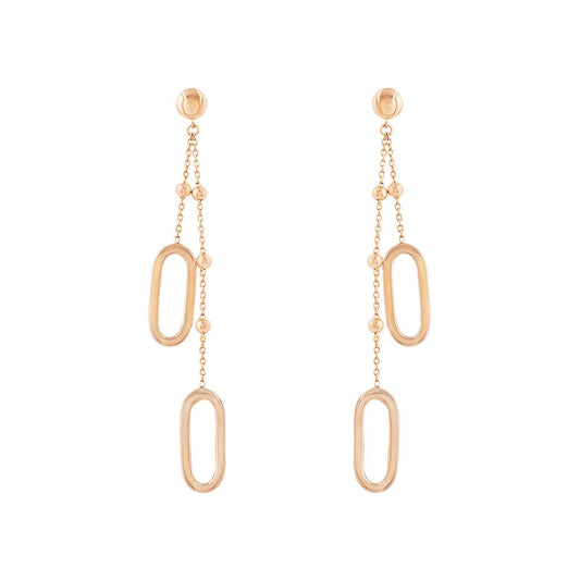 18K Rose Gold Drop Earrings