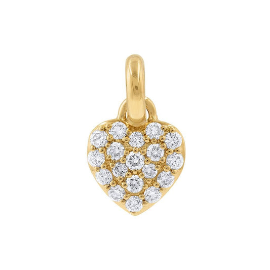 LaViano Fashion 14K Yellow Gold Diamond Heart Charm
