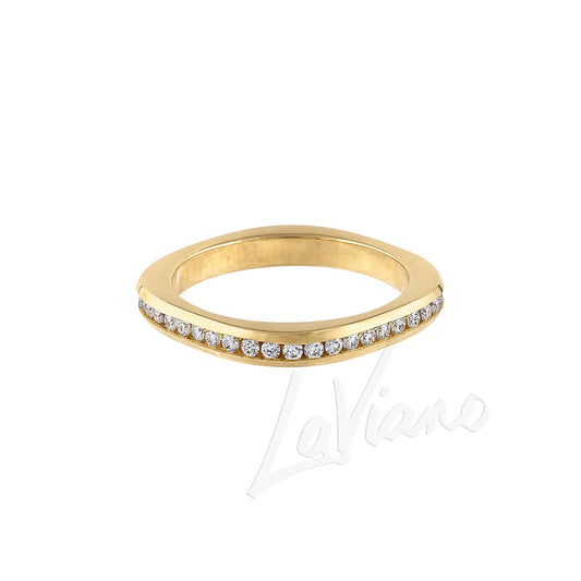 LaViano Fashion 18K Yellow Gold Diamond Wedding Band