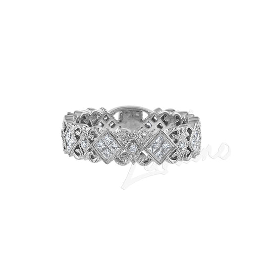 LaViano Fashion 18K White Gold Diamond Band