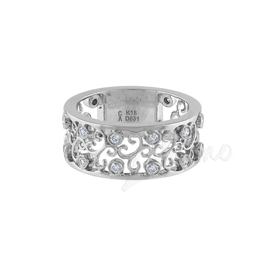 LaViano Fashion 18K White Gold Diamond Band