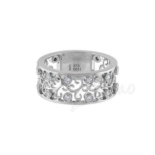 LaViano Fashion 18K White Gold Diamond Band