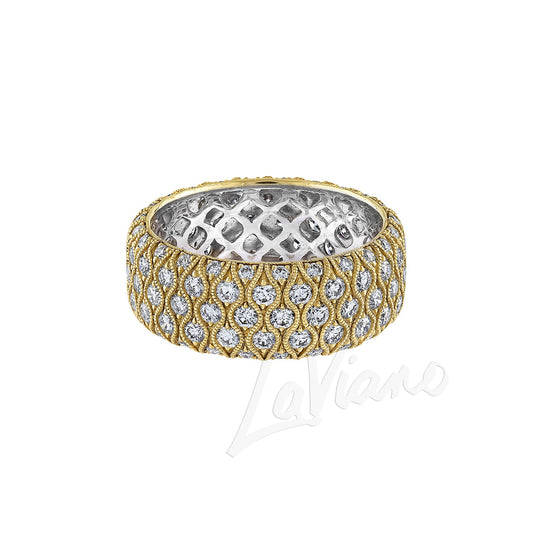 Simon G 18K Yellow and White Gold Diamond Band