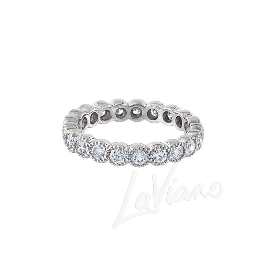 LaViano Fashion Platinum Diamond Eternity Wedding Band