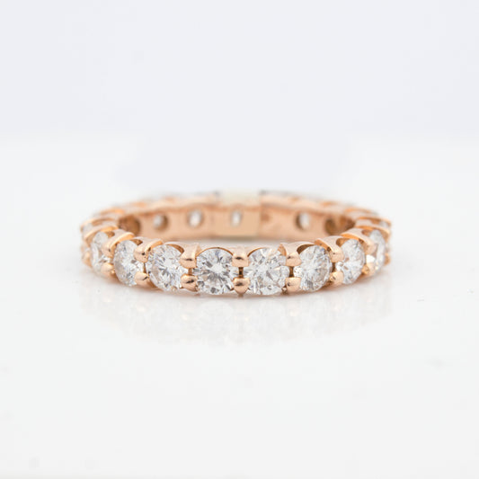 LaViano Fashion 14K Rose Gold Diamond Eternity Wedding Band