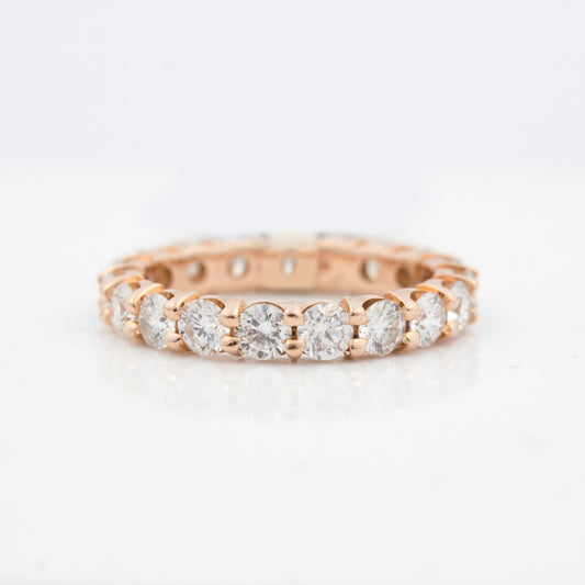 LaViano Fashion 14K Rose Gold Diamond Eternity Wedding Band