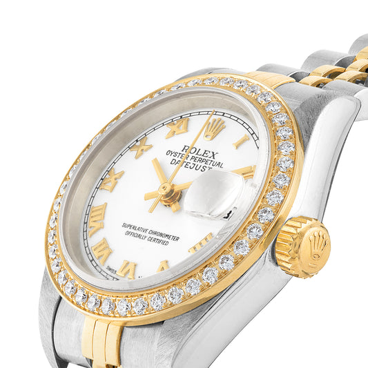 Rolex 26MM Datejust Two Tone Diamond Bezel 79173