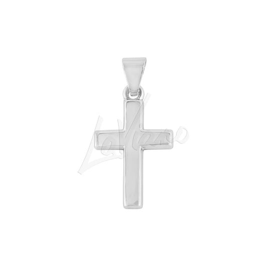 LaViano Fashion 14K White Gold Beveled Cross