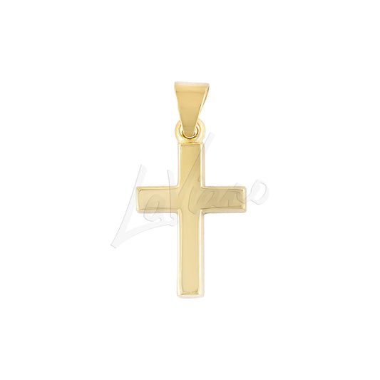 LaViano Fashion 14K Yellow Gold Beveled Cross