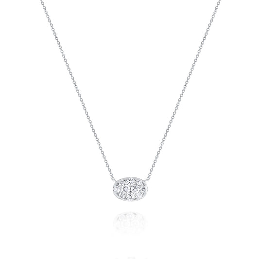 KC Designs 14K White Gold Diamond Necklace 10 Diamonds .35 Carats
