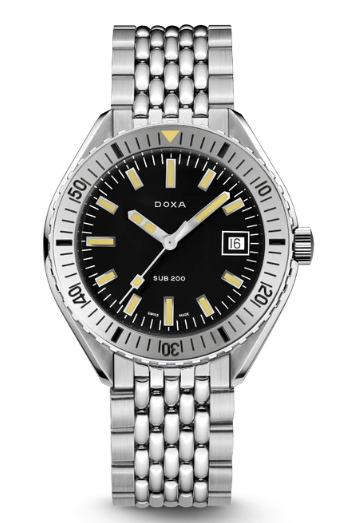 DOXA - Sub 200 Sharkhunter Black Dial Automatic - 42mm - Steel Bezel - Steel Bracelet Model: 706.10.101.10