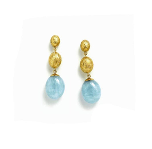 Nanis 18K Yellow Gold Aquamarine Earrings