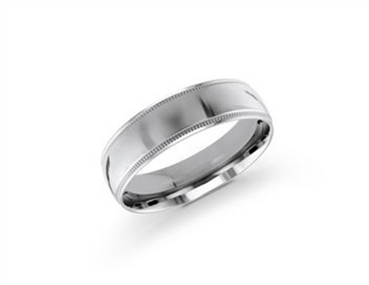 LaViano Fashion Platinum Wedding Band 6MM Size 10