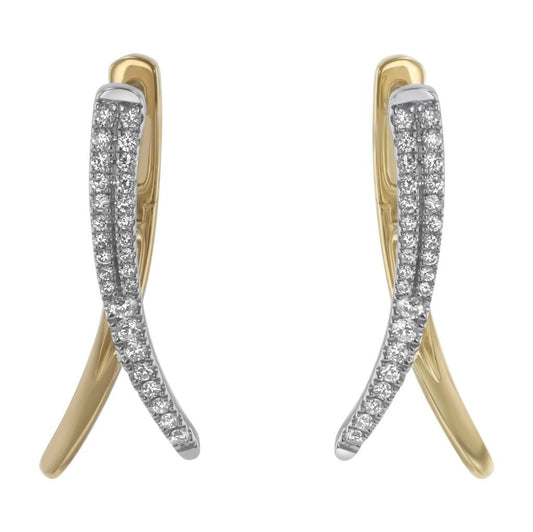 LaViano Fashion 14K Two Tone Diamond Earrings