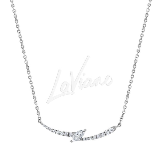 Frederic Sage 18K White Gold Diamond ZigZag Necklace