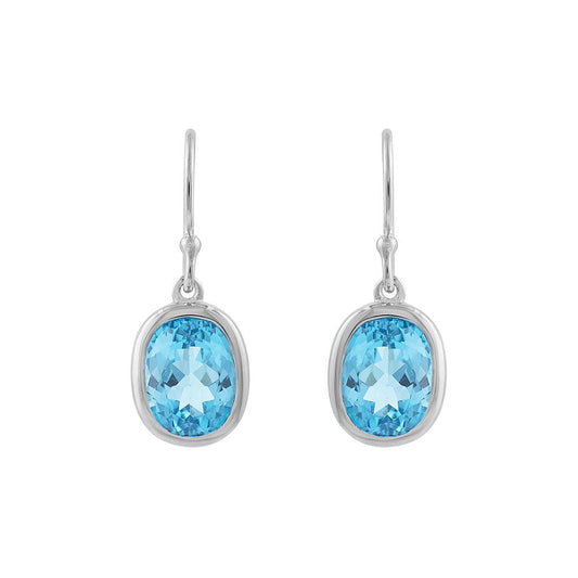 LaViano Fashion Sterling Silver Swiss Blue Topaz Earrings