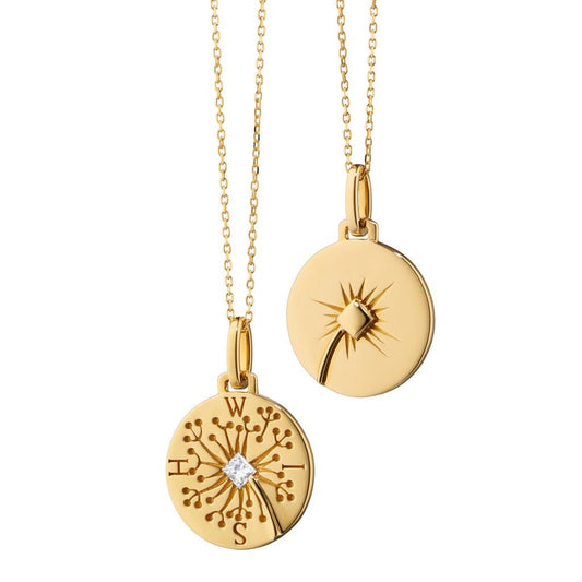 Monica Rich Kosann 18K Yellow Gold Diamond Wish Pendant Diamond .08 Carats