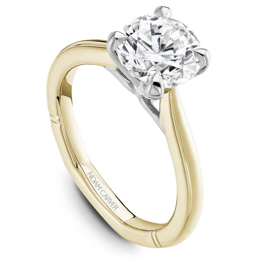 LaViano Fashion 18K Yellow Gold and Platinum Semi Mounting 2 Carat Head
