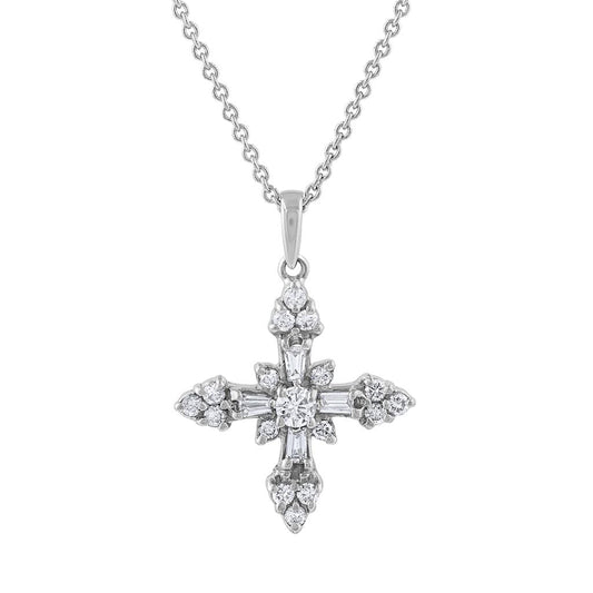 LaViano Fashion 14K White Gold Diamond Cross