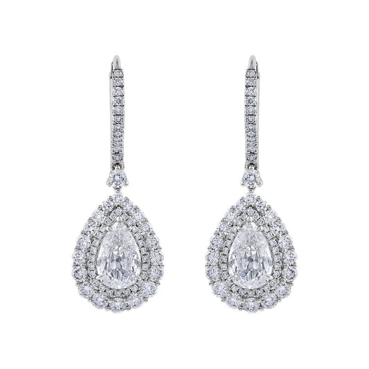 LaViano Fashion 18K White Gold Diamond Drop Earrings