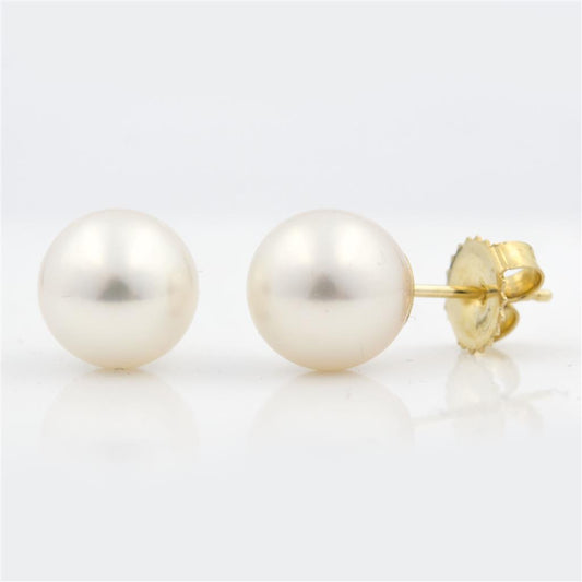 LaViano Fashion 14K Yellow Gold Pearl Stud Earrings
