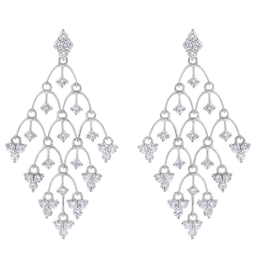 Pe Jay Creations 18K White Gold Diamond Earrings