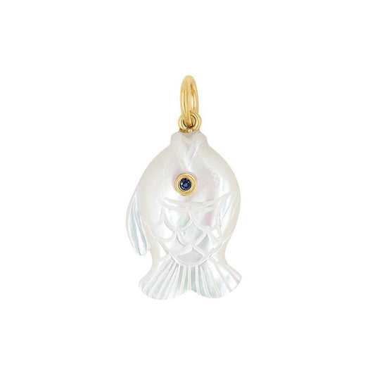 Mazza 14K Yellow Gold Mother Of Pearl and Pink Sapphire Charm