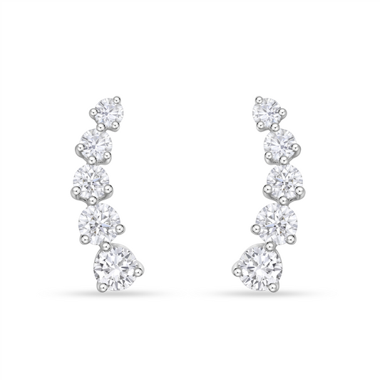 LaViano Fashion 18K White Gold Diamond Earrings