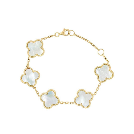 LaViano Fashion 14K Yellow Gold Mother of Pearl Bracelet