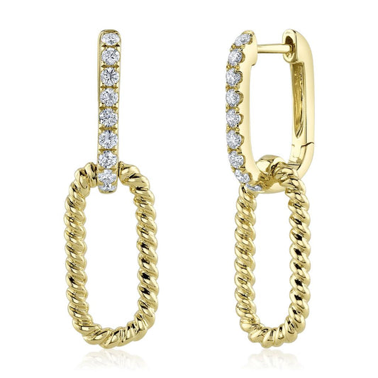 LaViano Fashion 14K Yellow Gold Diamond Earrings