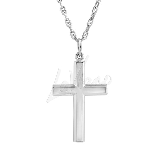 LaViano Fashion 14K White Gold Cross