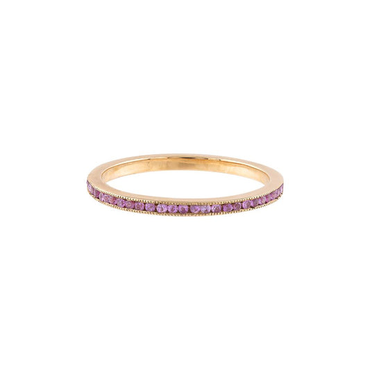 LaViano Fashion 18K Rose Gold Pink Sapphire Band