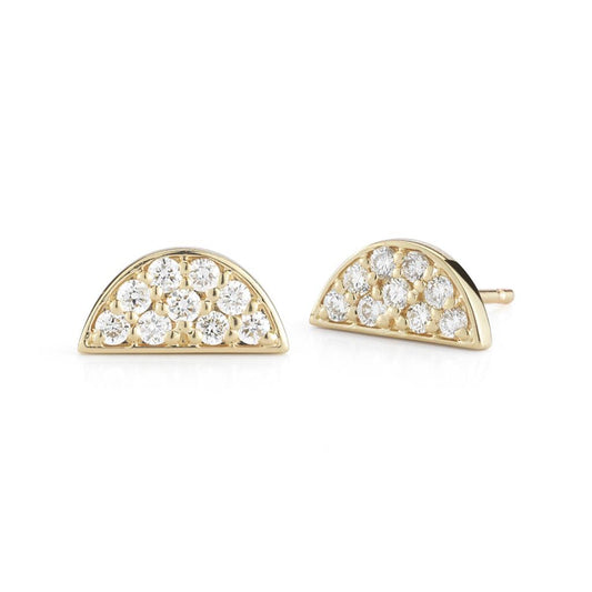 Barbela Design 14K Yellow Gold Diamond Luna Earrings