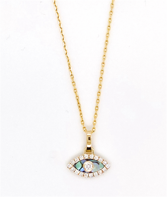 Frederic Sage 14K Yellow Gold Evil Eye Diamond Necklace