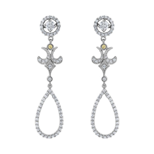 LaViano Fashion 18K White Gold Diamond Earrings Diamonds 1.45 Carats