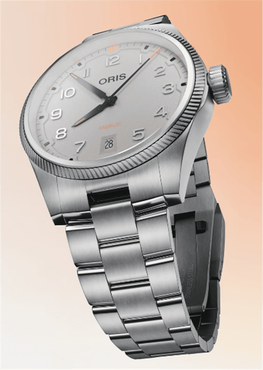 ORIS Pro Pilot Date 41mm Automatic Grey Dial on Steel Bracelet 01 733 7805 4163-07 8 20 04LC