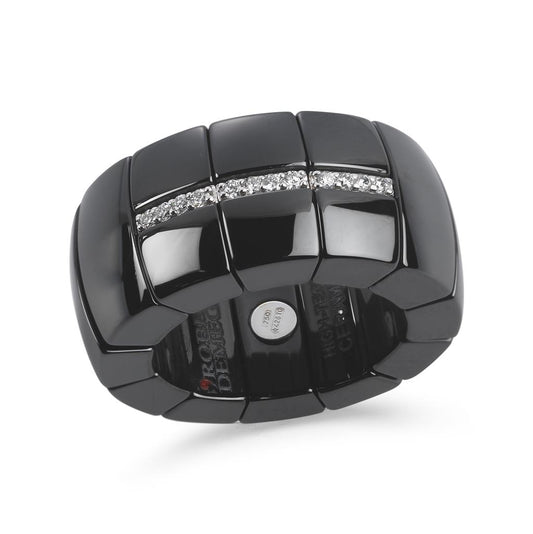 Roberto Demeglio 18K White Gold Black Ceramic and Diamond Ring