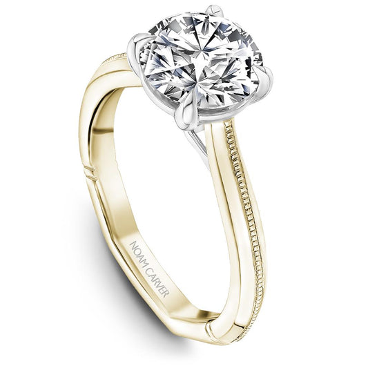 LaViano Fashion 18K Yellow Gold and Platinum Semi Mounting 2.5 Carat Head