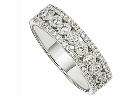 Pe Jay Creations 14K White Gold Diamond Band