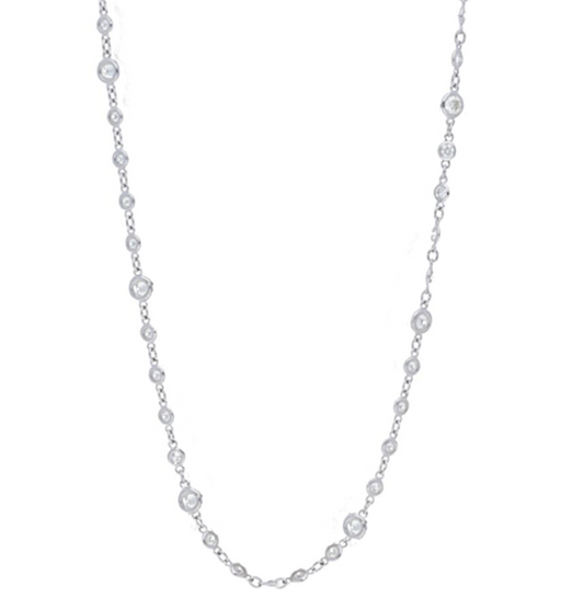 LaViano Fashion 14K White Gold Diamond Necklace