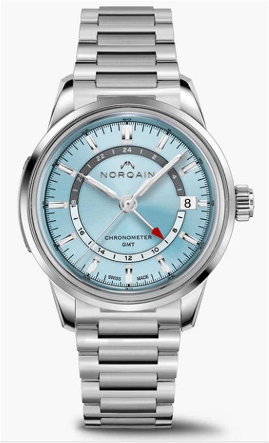Freedom 60 GMT 40mm N2100.22S01.A01 Ice Blue Domed Dial with Sunray Finish