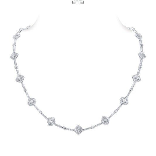 LaViano Fashion 18K White Gold Diamond Necklace