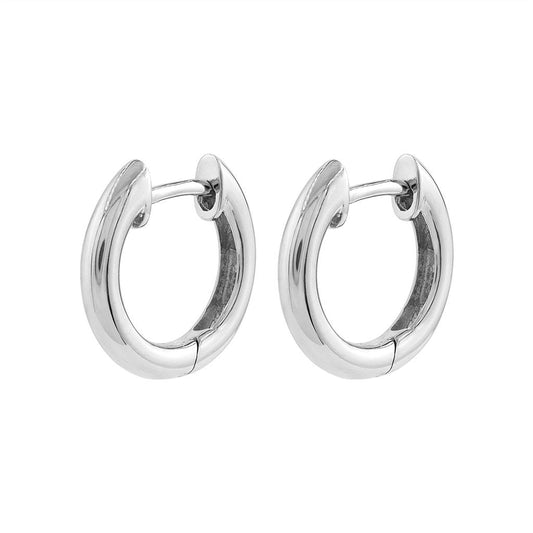 LaViano Fashion 14K White Gold Hoop Huggie Earrings