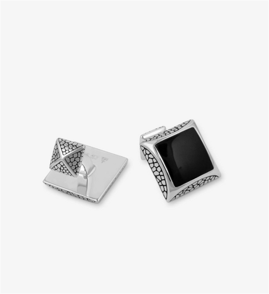 Sterling Silver and Black Onyx Cufflinks Rayman by Stephen Webster