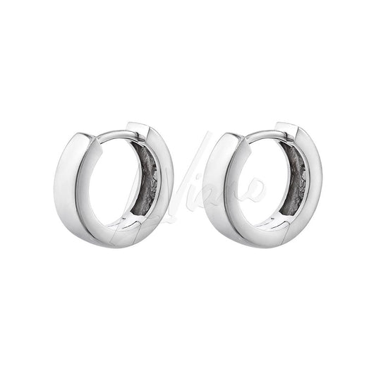 LaViano Fashion 14K White Gold Huggie Earrings