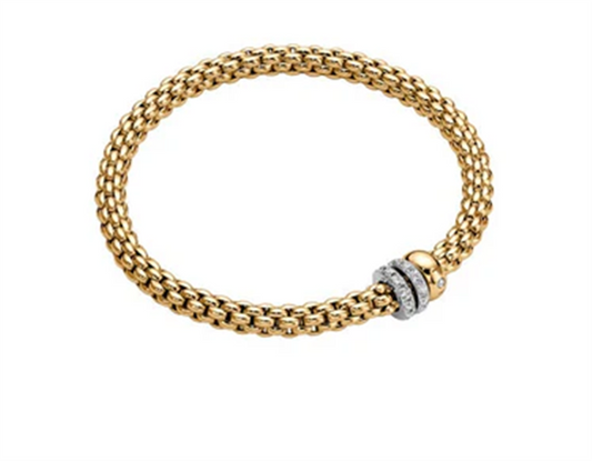 FOPE 18K Yellow Gold Diamond Rope Bracelet