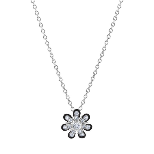 LaViano Fashion 18K White Gold Enamel and Diamond Pendant